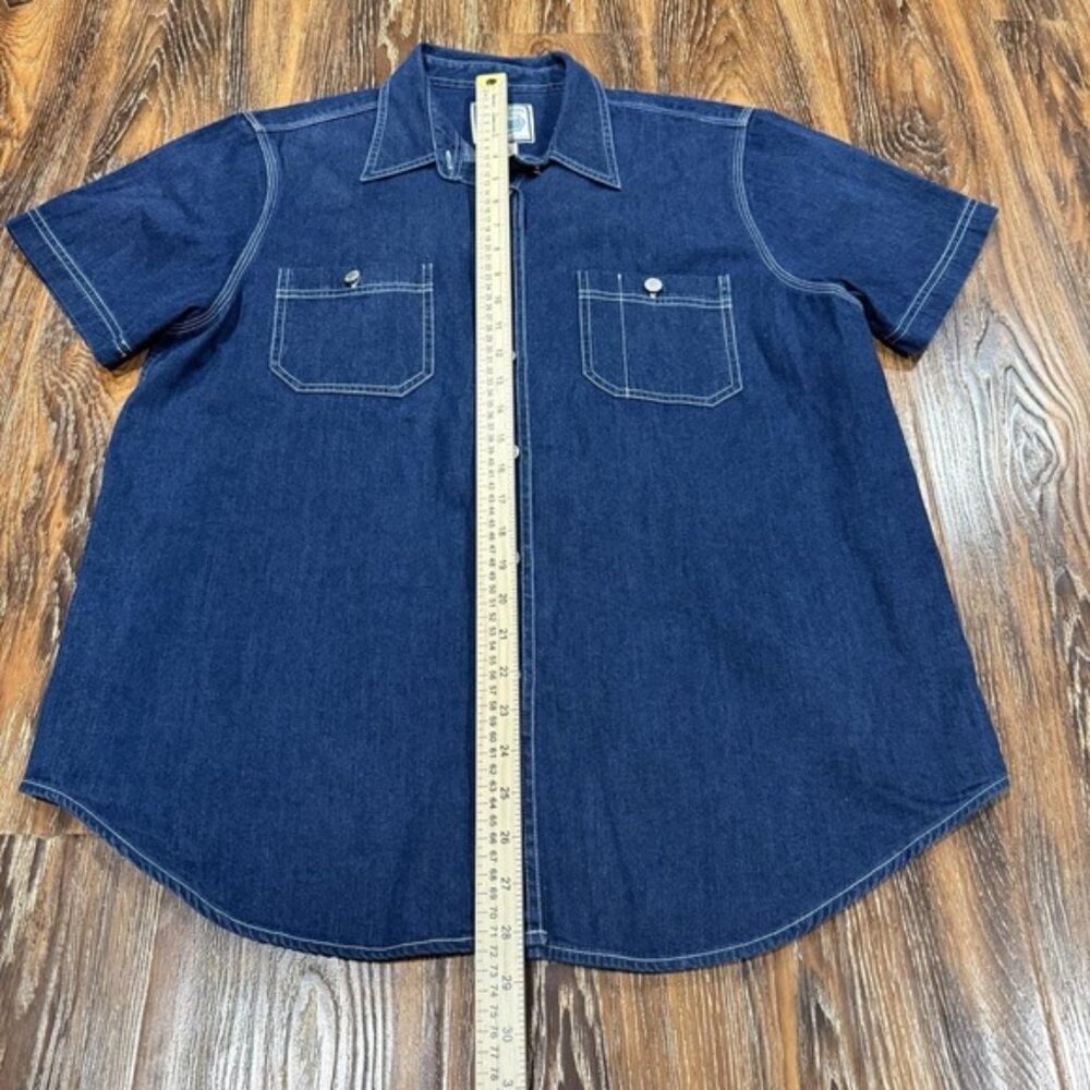 Vintage St. John's Bay Denim Button Up Shirt Size L Women's Y2K Western Cowgirl